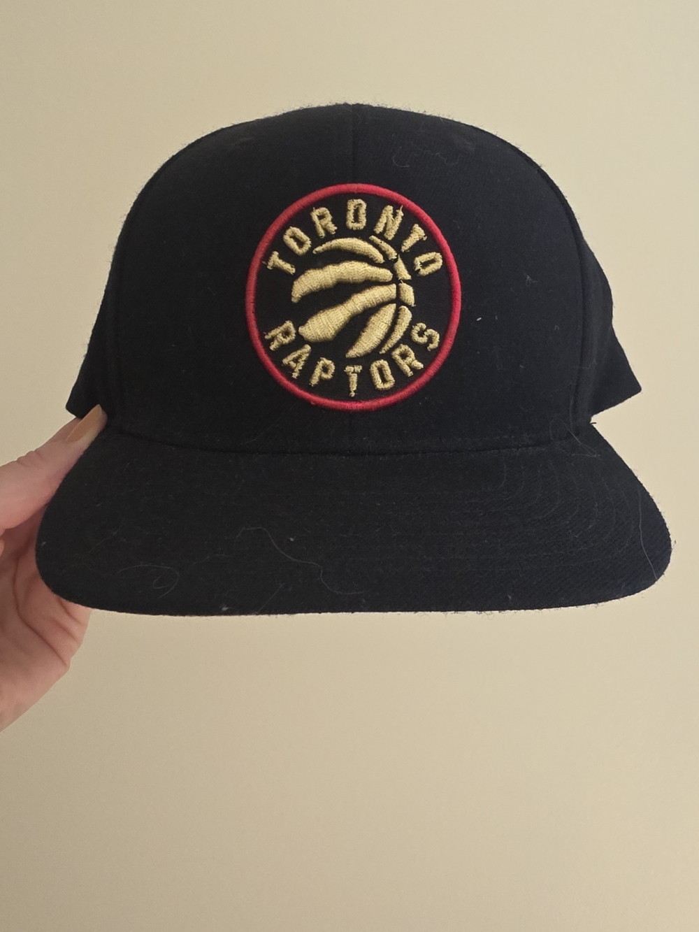 Toronto Raptors Black Snapback Hat with Gold Logo